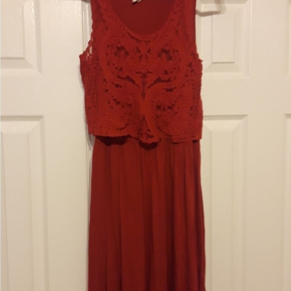 Anthropologie Lilka Geranium Lace Dress XS